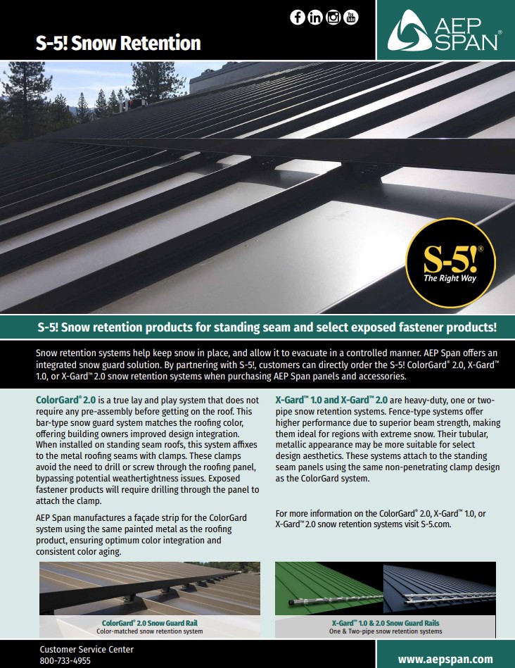 AEP Span Snow Guard Product Sheet Thumbnail pg. 1