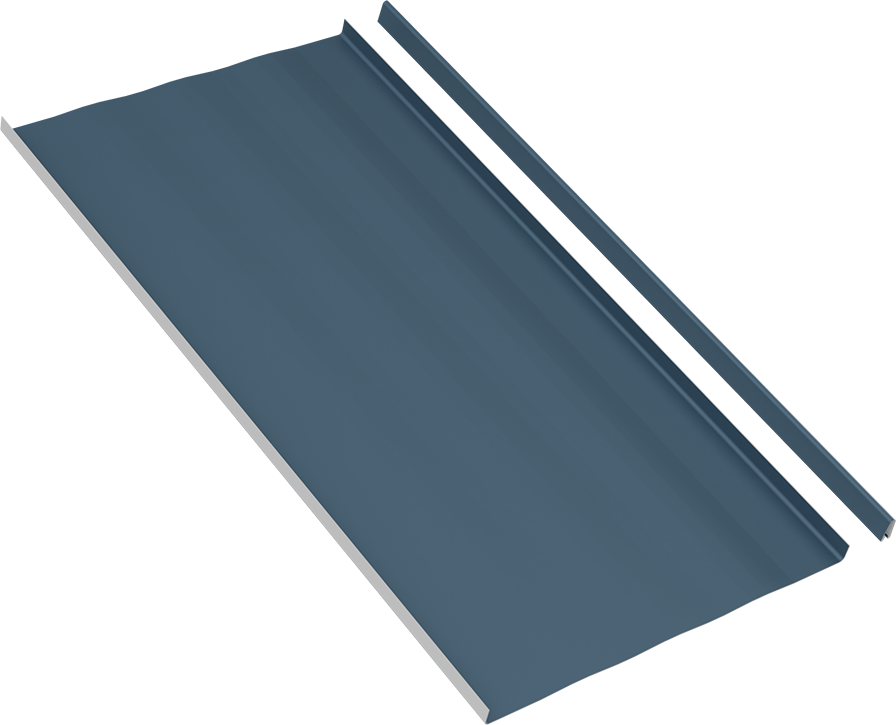 16” Striated Select Seam® Narrow Batten in Tahoe Blue (Batten Detached for Illustration Purposes)
