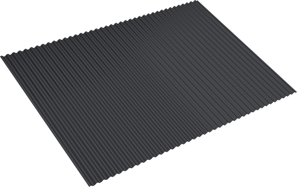 Nu-Wave® Corrugated in Slate Gray, Three Panels Lapped (Note: No Fasteners Shown)