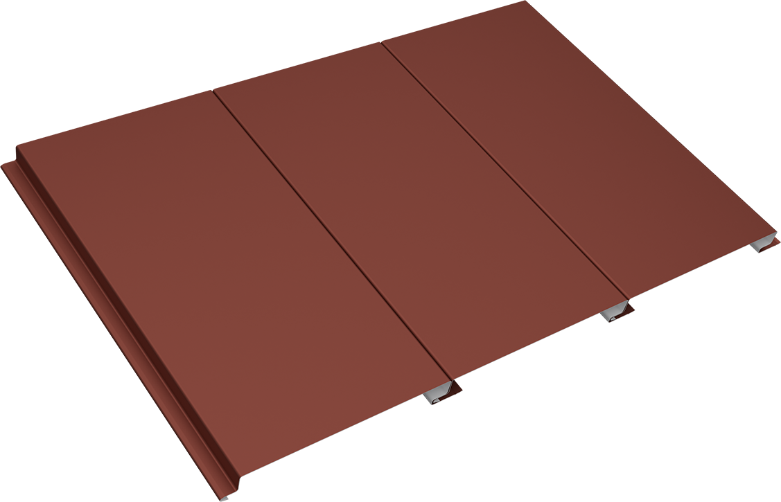 4 - PS12 - Full - Terra Cotta - Angled Flat Prestige SeriesĀ® No Reveal (0ā Reveal) in Terra Cotta, Three Panels Lapped