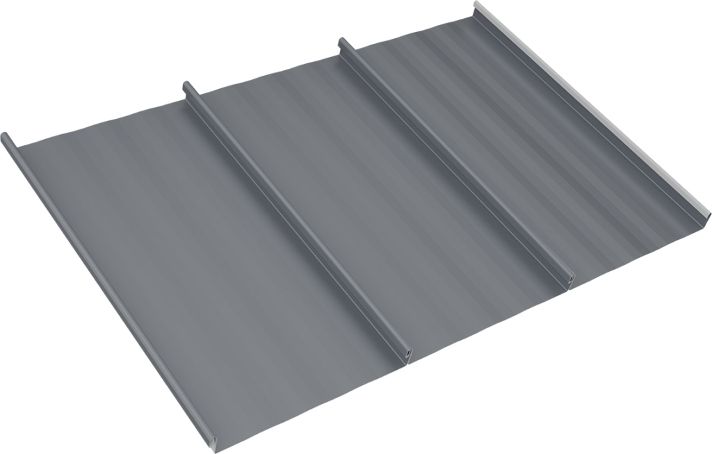 16” Striated Span Seam™ in Old Town Gray, Three Panels Lapped